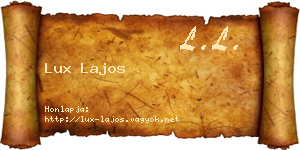 Lux Lajos névjegykártya